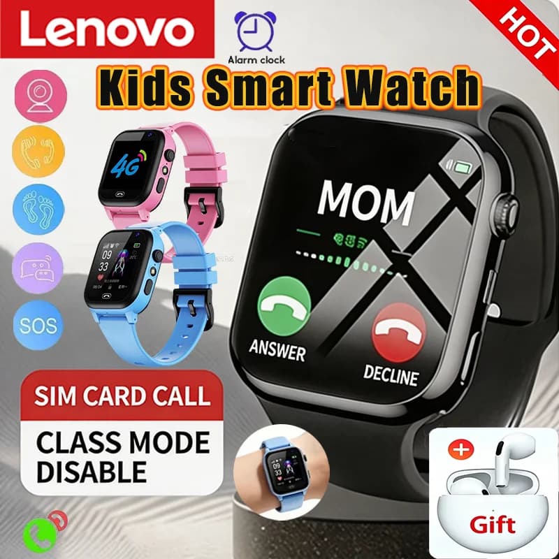 שעון חכם Lenovo 5G לילדים עם GPS וווידאו קול