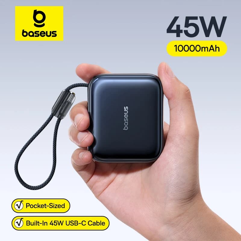 סוללת גיבוי Baseus 45W 10000mAh עם כבל USB-C