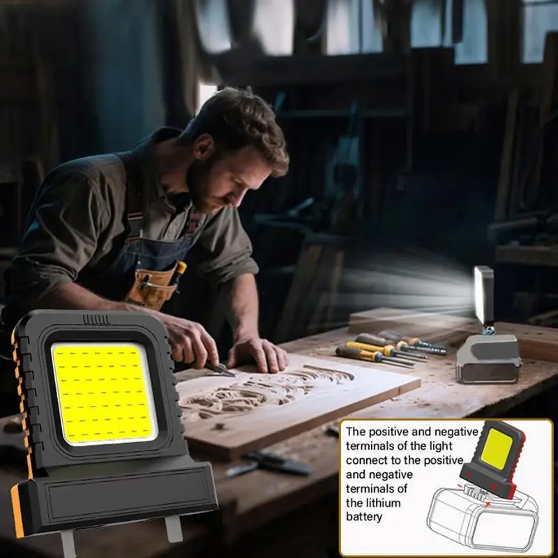 Super Bright LED Work Light Portable Long-Lasting Strong Light Supply for Night Work Light 21V Li-ion Battery Power Tool