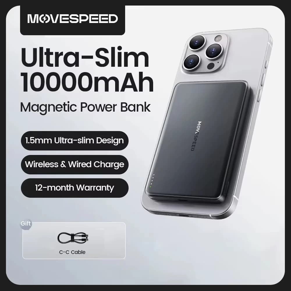 סוללת גיבוי MOVESPEED S10 10000mAh עם טעינה אלחוטית PD20W