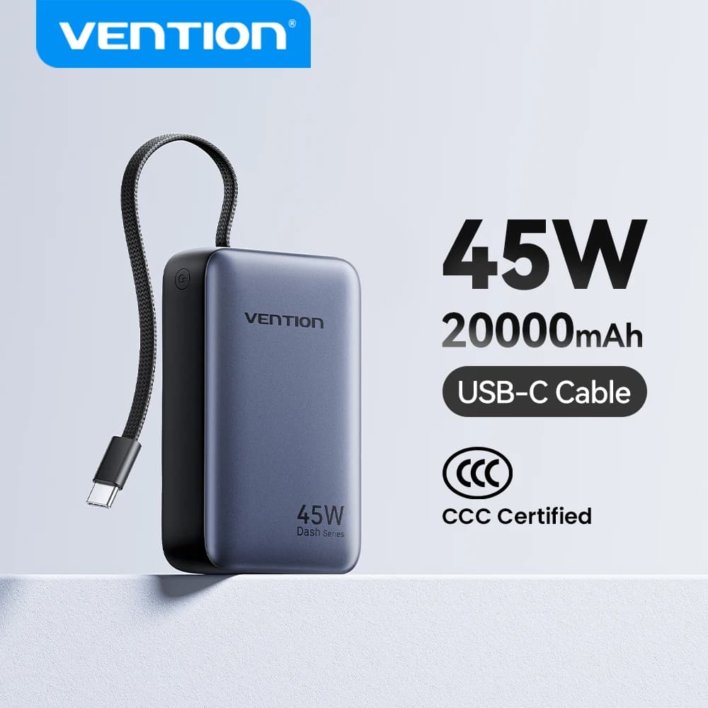 סוללת גיבוי Vention CCC 45W 20000mAh עם טעינה מהירה