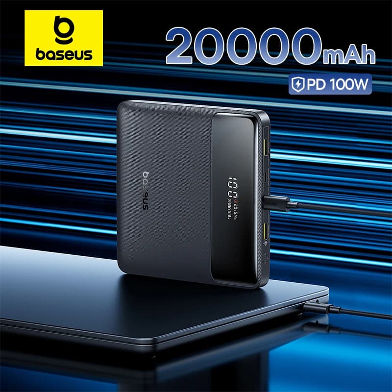 סוללת גיבוי Baseus 100W 20000mAh עם טעינה PD מהירה