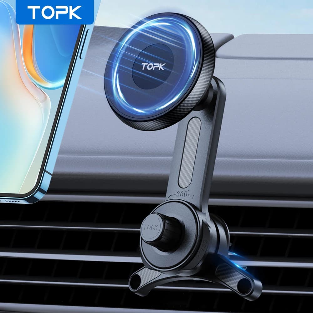 מעמד טלפון מגנטי TOPK לרכב סוג אוורור עבור Magsafe