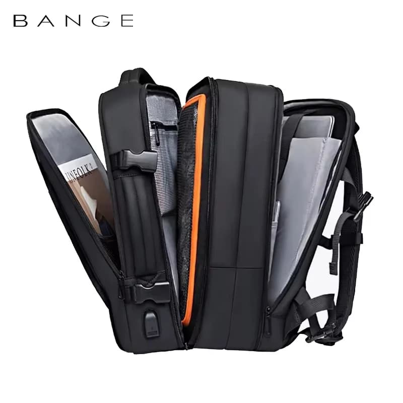 תיק גב BANGE ניתן להרחבה 17.3 אינץ׳ עמיד למים גדול קיבולת