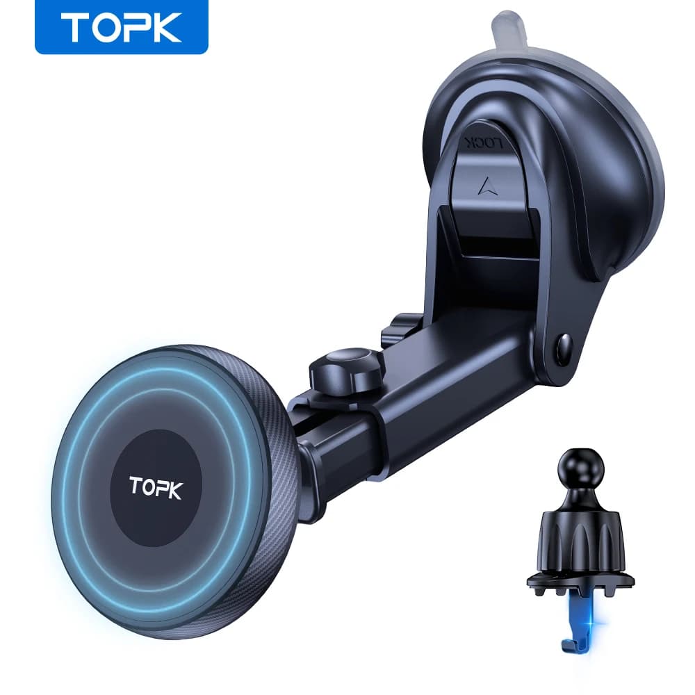 מעמד טלפון מגנטי לרכב TOPK עם סיבוב 360°