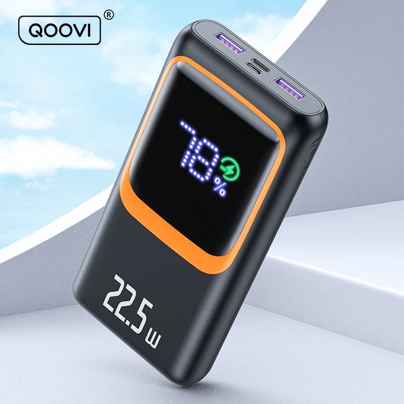 סוללת גיבוי QOOVI 20000mAh טעינה מהירה PD 22.5W