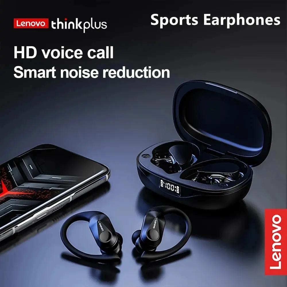 אוזניות Lenovo LP75 Bluetooth 5.3 עם תצוגת LED