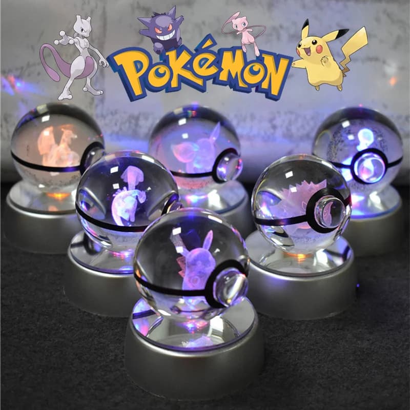 מנורת לילה פוקימון כדור גביש 3D