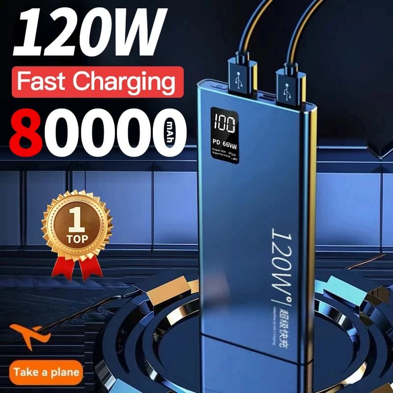 סוללת גיבוי 80000mAh 120W עם תצוגה דיגיטלית